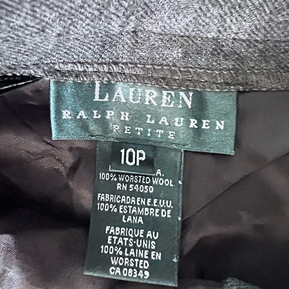 Lauren Ralph Lauren 100% Wool Gray Slacks 10P Pleated Classic Trousers CapsulePc - Picture 2 of 10